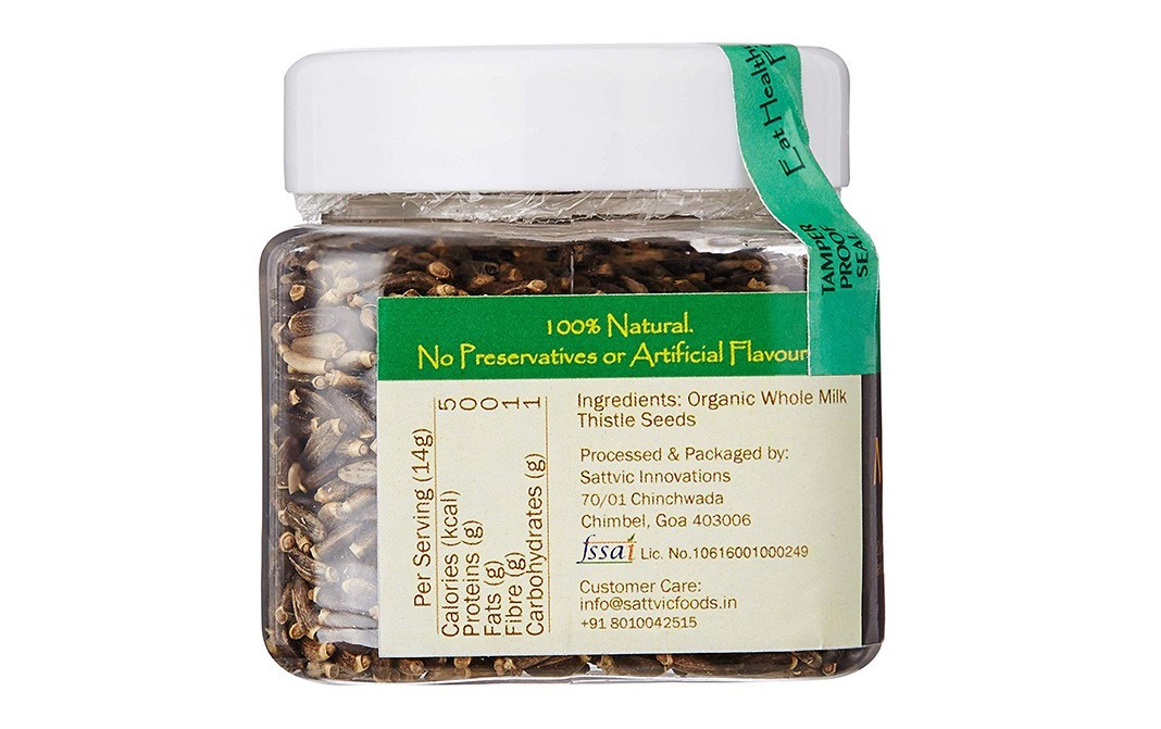 Sattvic foods Milk Thistle Seeds    Jar  80 grams